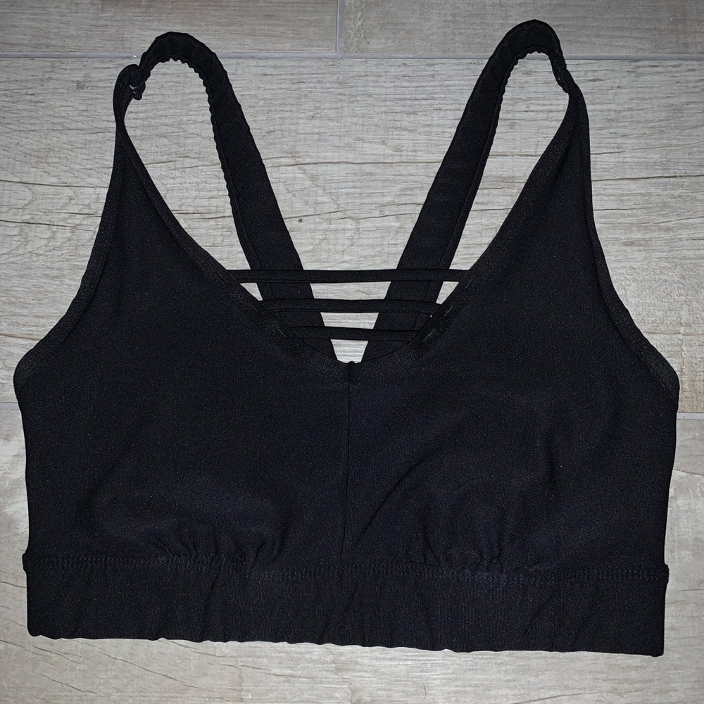 Black Strappy Sports Bra